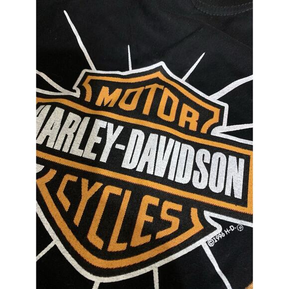 Harley Davidson Bald Eagle Biker Modern Boot Single Stitch AOP Tee Size XL - Picture 12 of 15